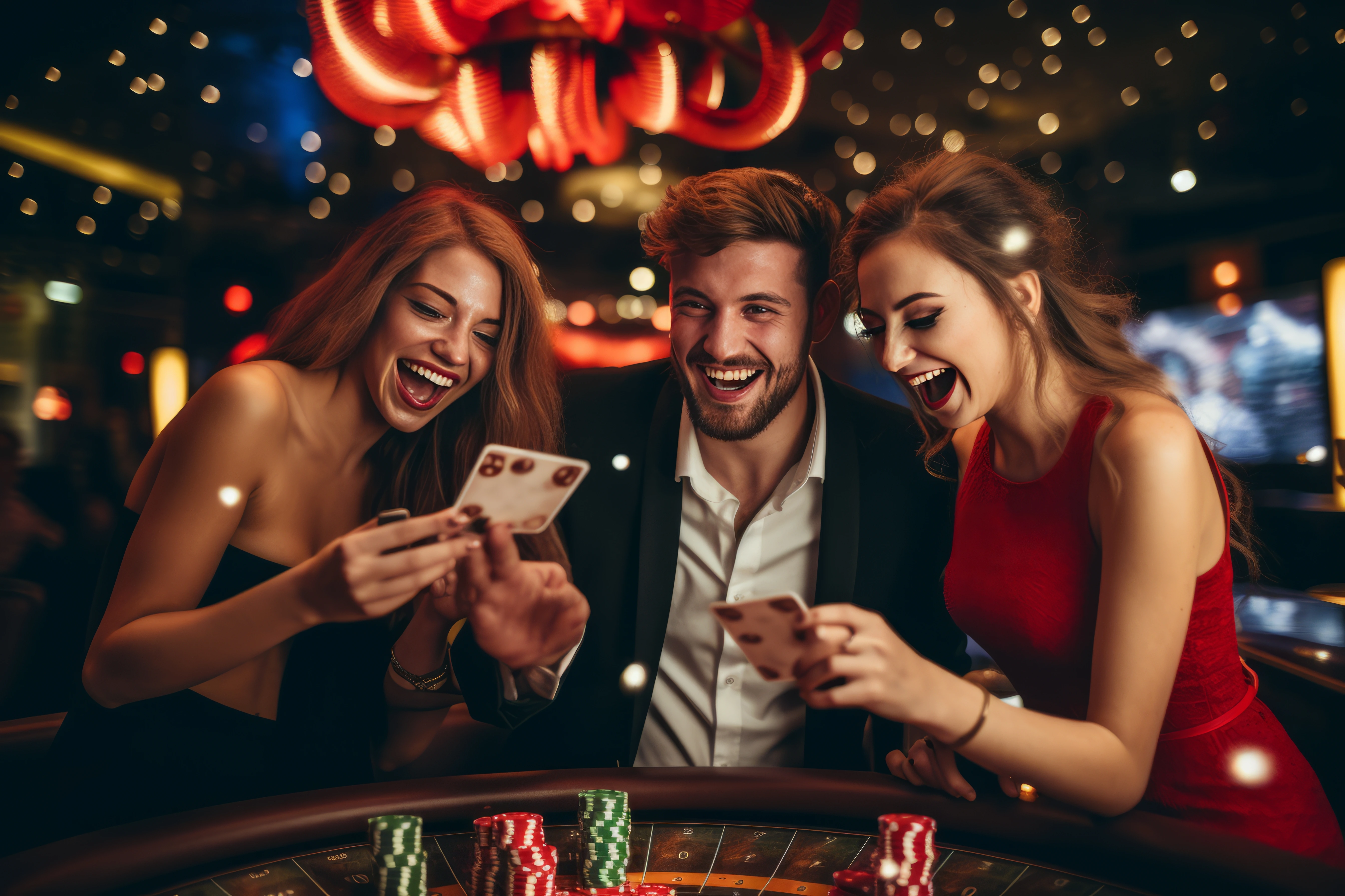 A friends playing casino together